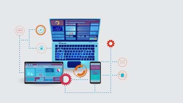 Illustration of the concept of developing mobile internet applications