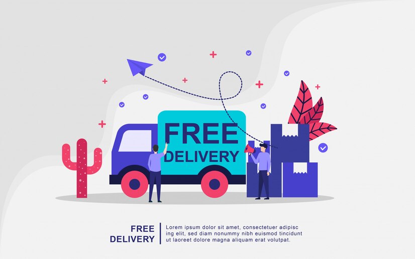 Premium Vector | Illustration concept of free delivery