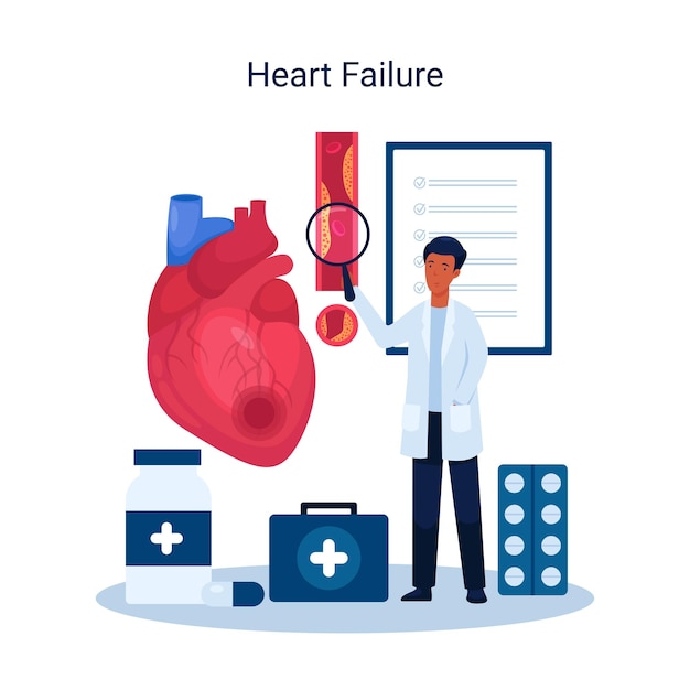 Vector illustration concept heart failure disease