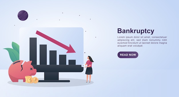 Понятие о банкротстве с графиком и нисходящей стрелкой.