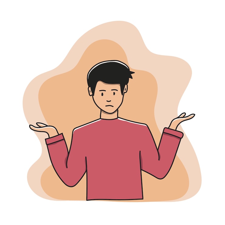 वेक्टर illustration of a confused boy