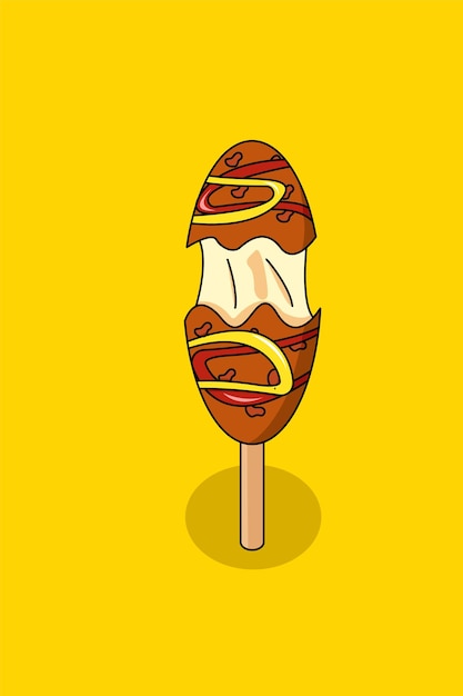 Illustrazione cibo coreano corndog