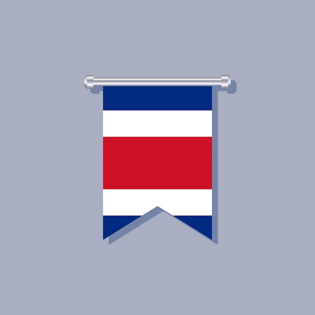 Vector illustration of costa rica flag template