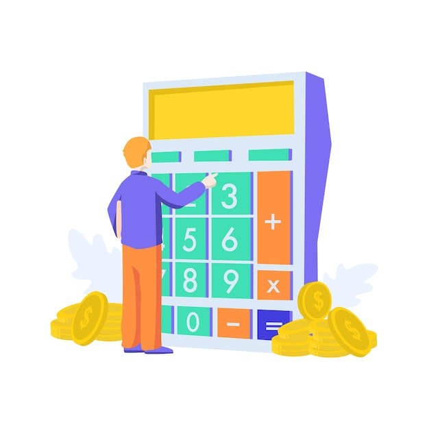 Vector illustration of counting money