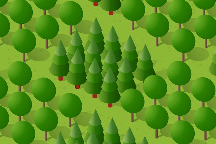 Vector illustration of a country forest