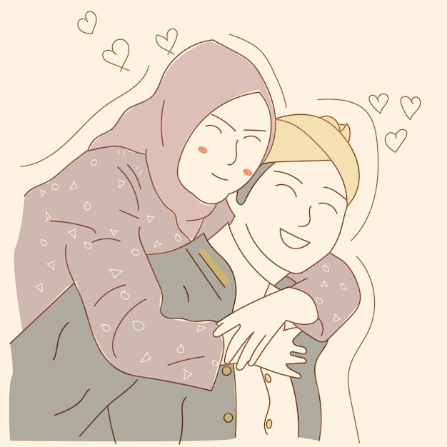 여자를 안고 남자가 사랑에 빠진 커플의 그림