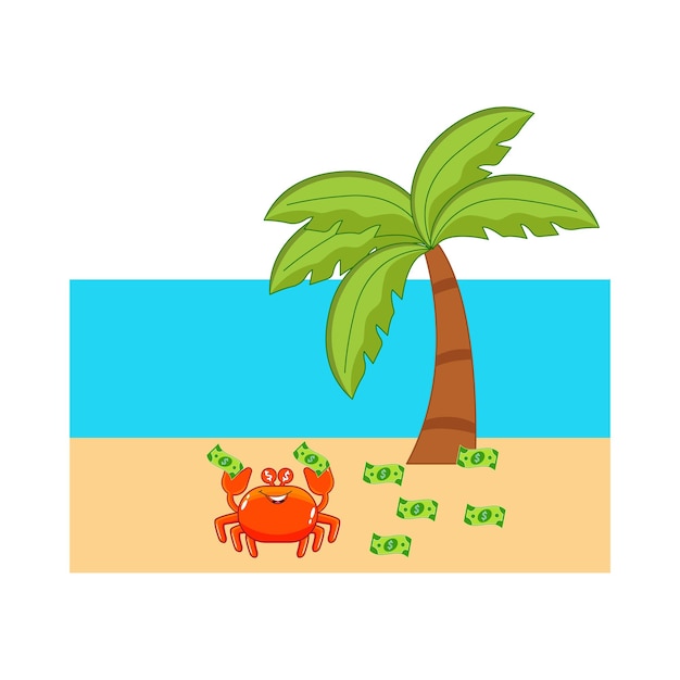 Vector illustration of crab