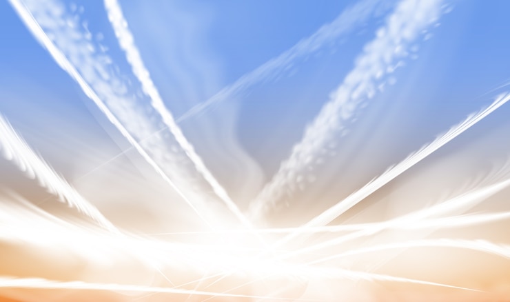 Vector 交差した飛行機雲のイラスト