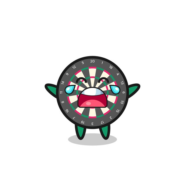 The illustration of crying dart board cute baby