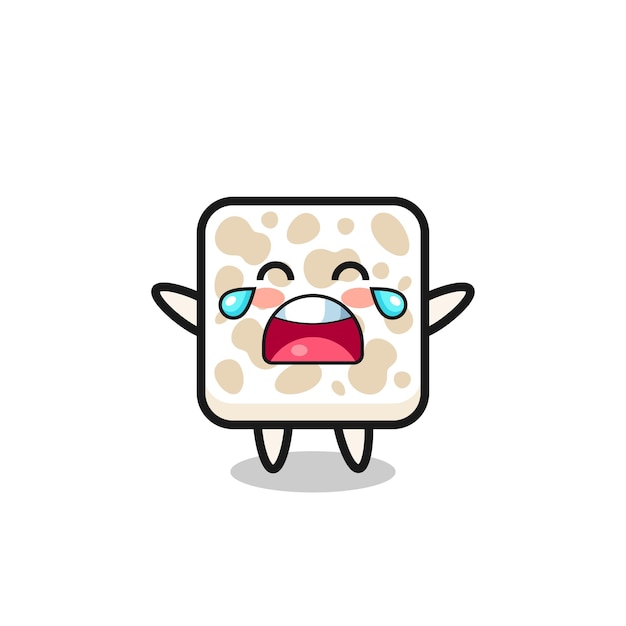 Vector the illustration of crying tempeh cute baby