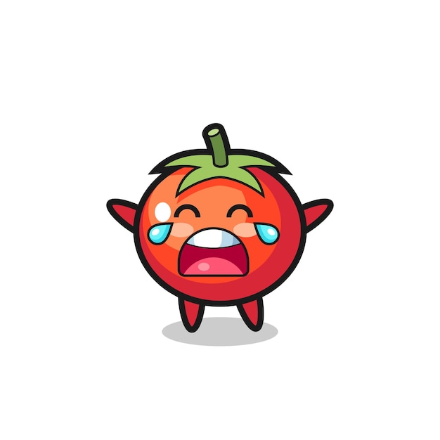 The illustration of crying tomatoes cute baby , cute style design for t shirt, sticker, logo element