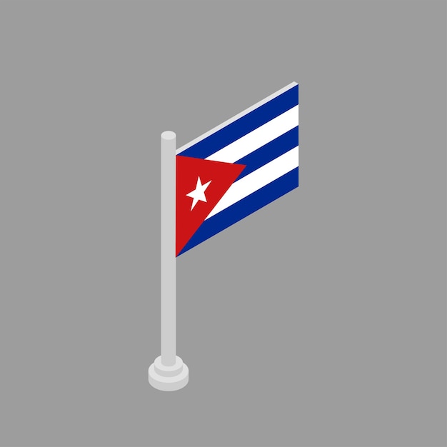 Illustration of Cuba flag Template