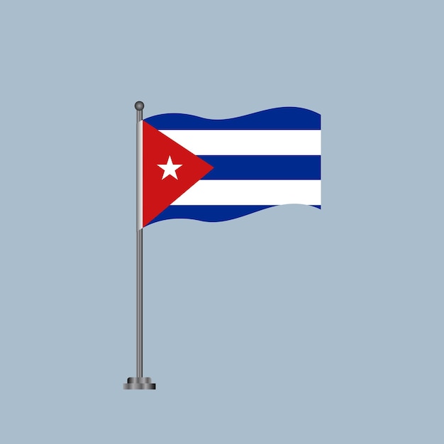 Illustration of cuba flag template