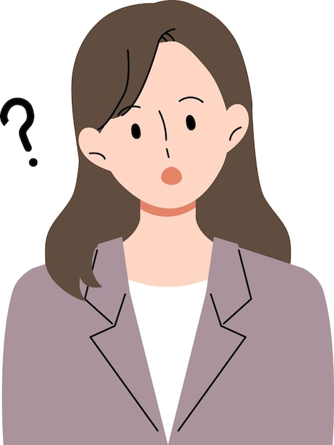 興味深い女性オフィスワーカーのイラスト