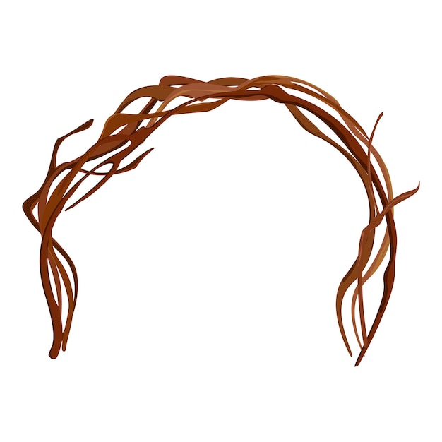 Vector illustration of curved dry vine on white background