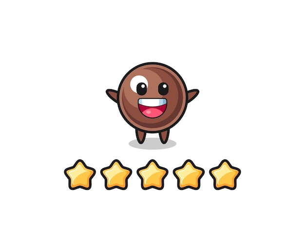 The illustration of customer best rating tapioca pearl cute character with 5 stars