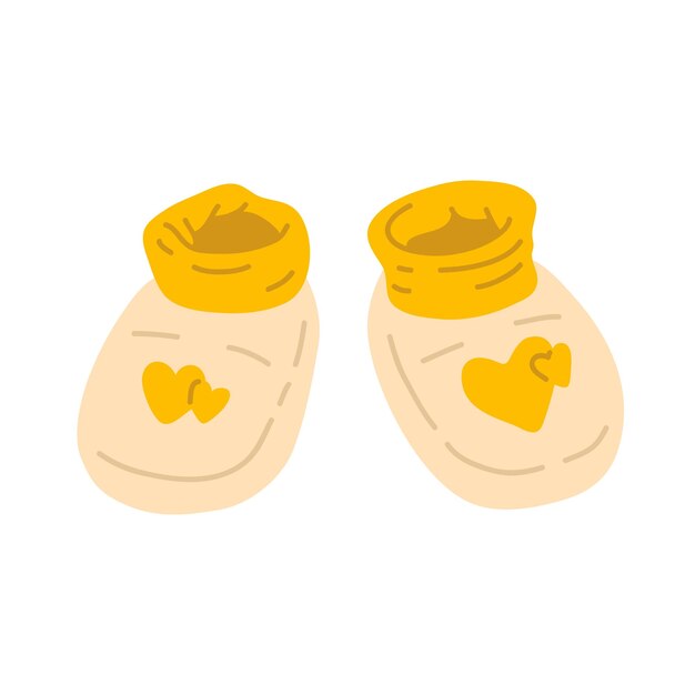 illustration of cute baby doodle slippers for digital stamp,greeting card,sticker,icon,design