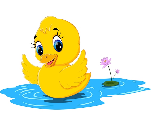 Vector illustration of cute baby duck cartoon