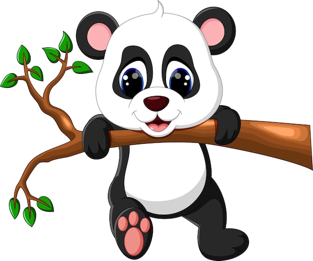 Illustration of cute baby panda cartoon