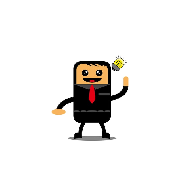 Illustration cute businessman character concept vector flat