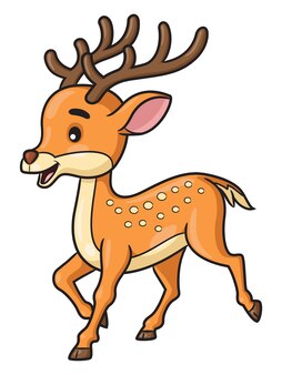 Illustrazione di cervo simpatico cartone animato