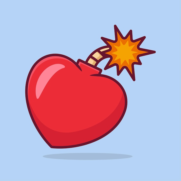 Vector illustration cute cartoon love bomb valentine