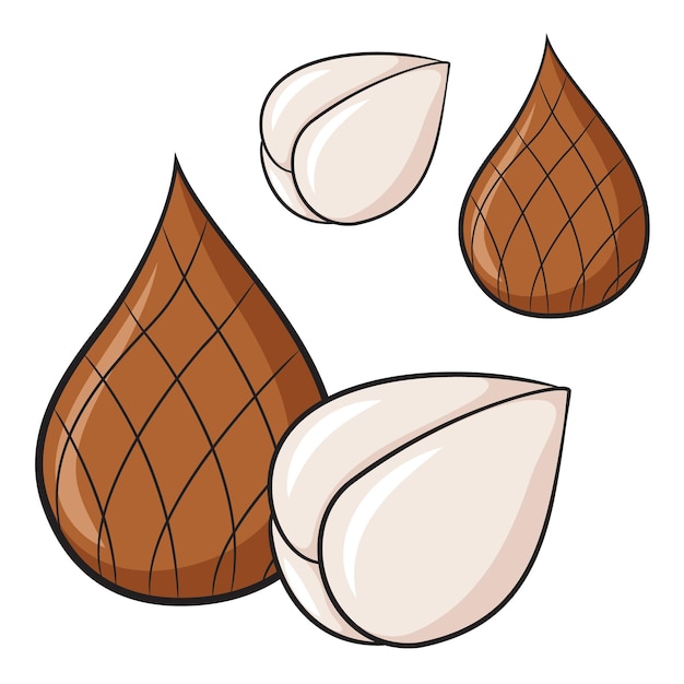 Illustration of cute cartoon snake fruit set