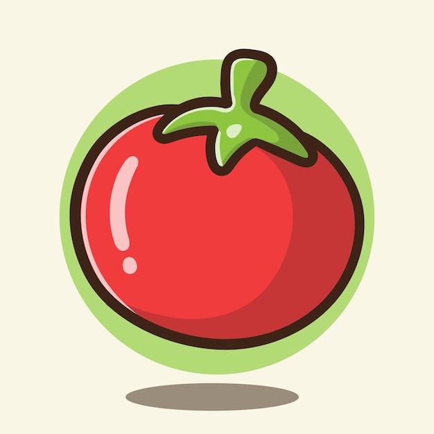 illustration of cute cartoon vegetable tomato vector