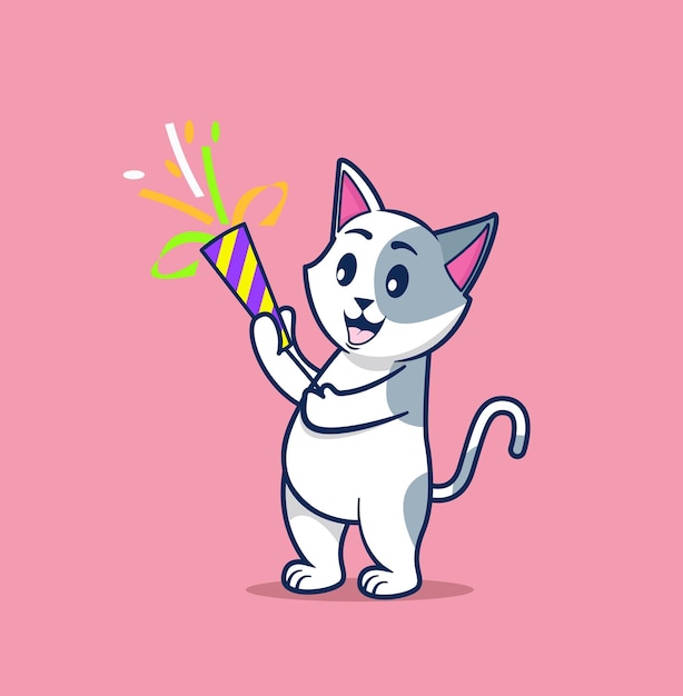 Vector illustration of a cute cat