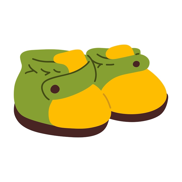 Vector illustration of cute childish doodle slippers