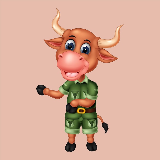 Illustration of cute cow cartoon