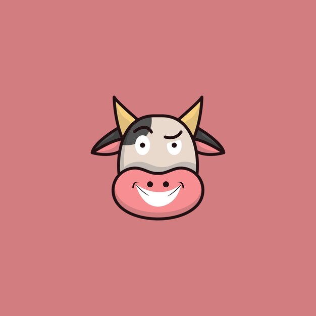 Illustration of cute cow expressions