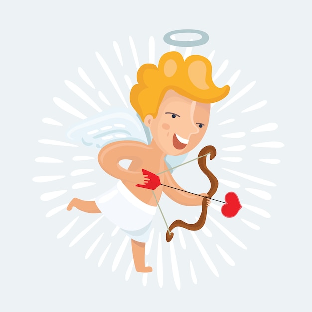 Vector illustration of cute cupid with arrows and onion
