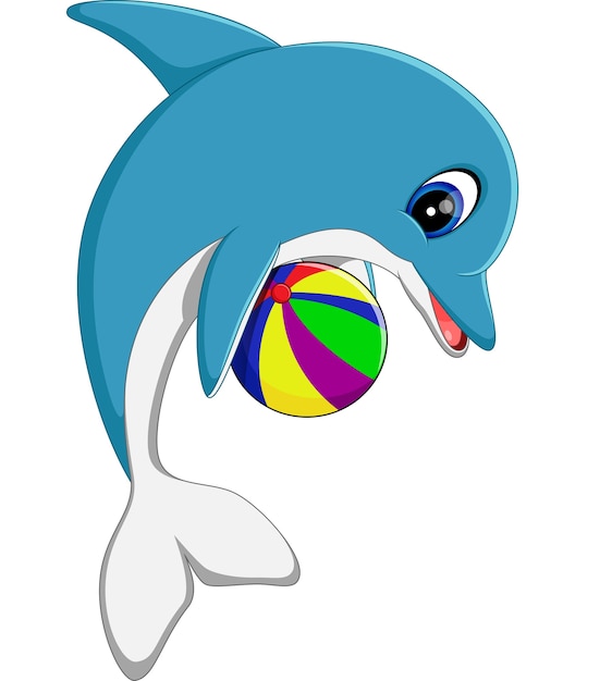 illustration of cute dolphin cartoon