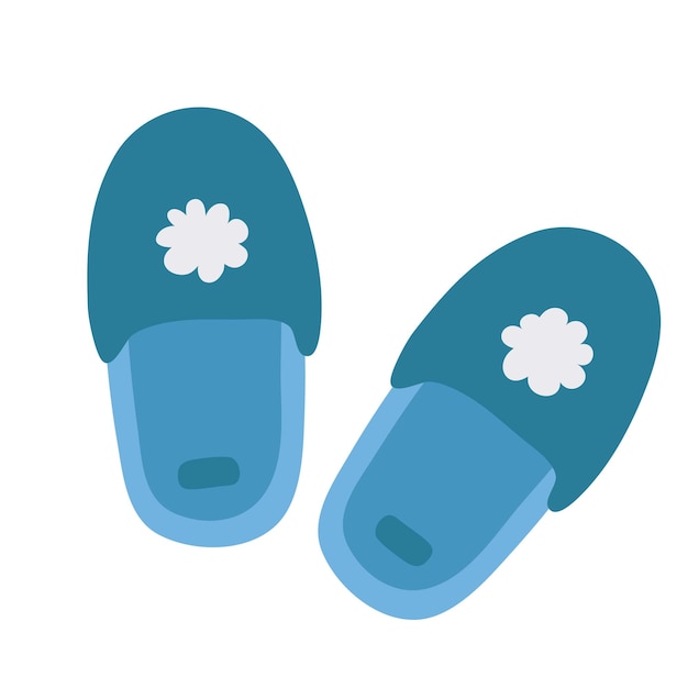 illustration of cute doodle slippers for digital stamp,greeting card,sticker,icon,design