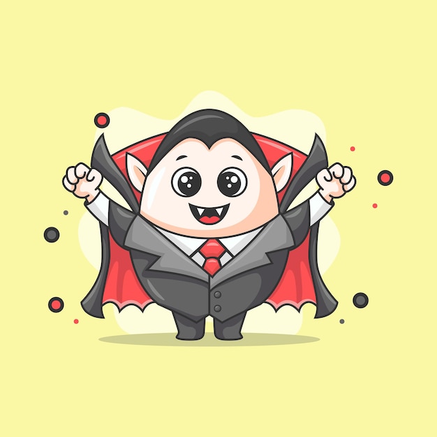 Illustrazione del simpatico personaggio dracula a forma di uovo