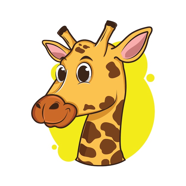 Vettore illustrazione di avatar carino giraffa