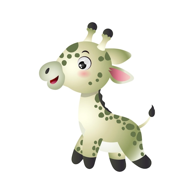 Illustration of cute giraffe cartoon expression