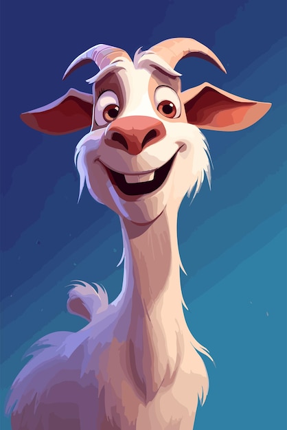 Vettore illustrazione del personaggio animato cute goat