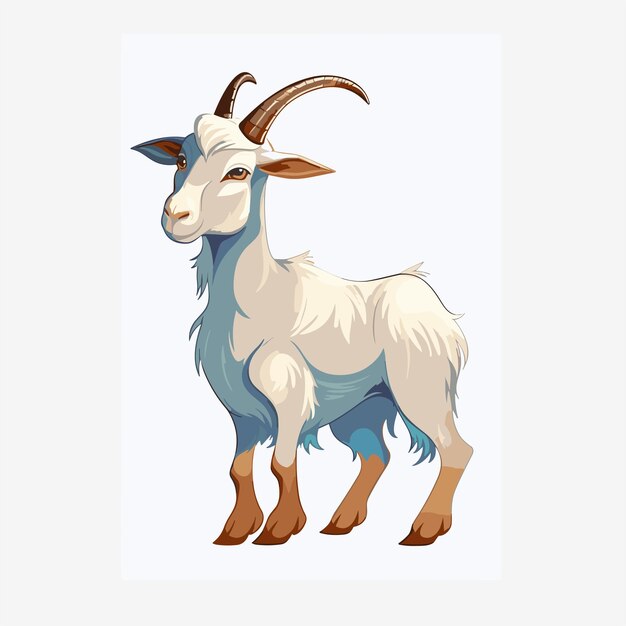 Vettore illustrazione del cartone animato cute goat