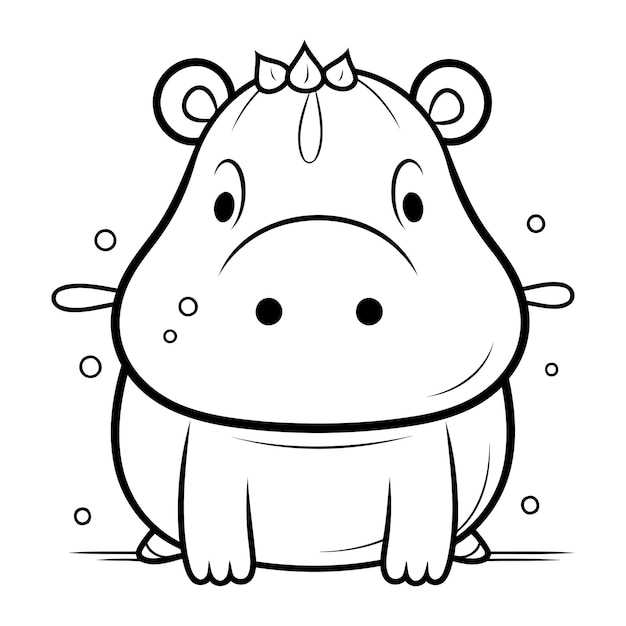 Vector illustration of a cute hippopotamus mascot character