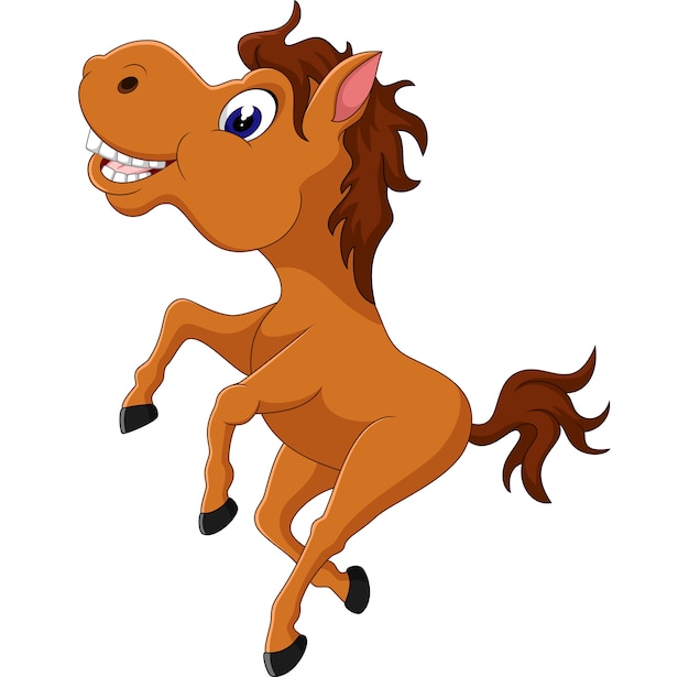 Illustration of cute horse cartoon