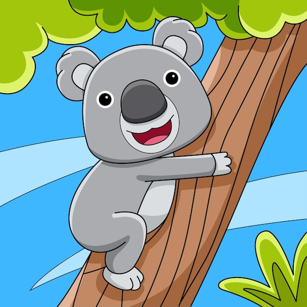 Illustration of cute Koala in flat design style