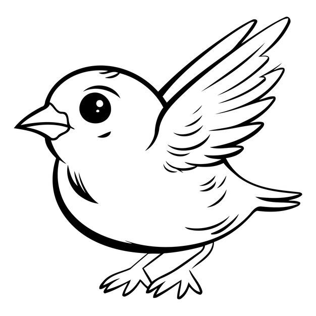 Vector illustration of a cute little bird on white background vector