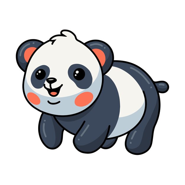 Illustration of  cute little panda cartoon posing