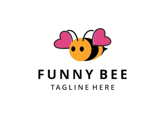 Vector illustration cute logo bee design vector