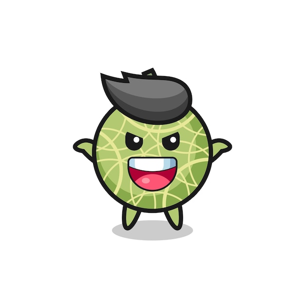 The illustration of cute melon fruit doing scare gesture , cute style design for t shirt, sticker, logo element