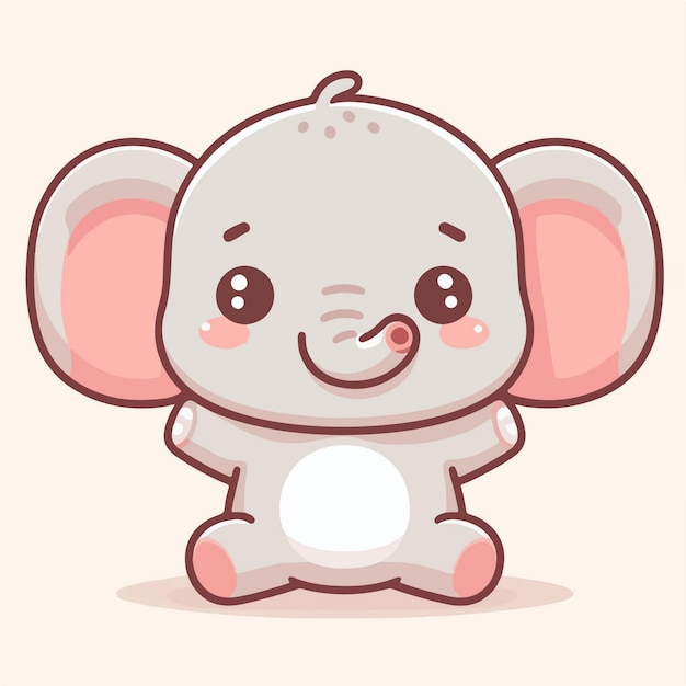 Illustration of a cute mouse character sitting flat and vector design