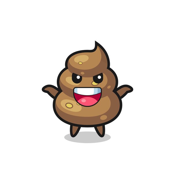 The illustration of cute poop doing scare gesture , cute style design for t shirt, sticker, logo element