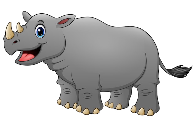 Vector illustration of cute rhino cartoon